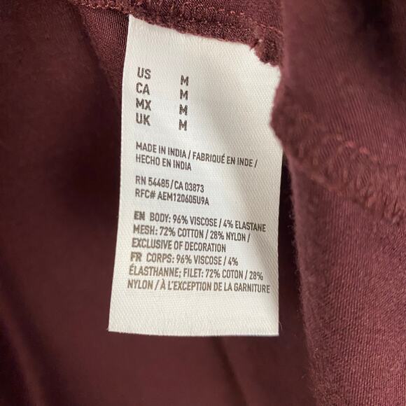 American Eagle Sleeveless Burgundy Mock Neck Mini Dress Lace Womens Size Medium - Picture 7 of 11